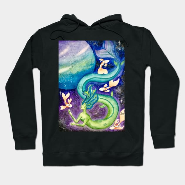 Pisces Astrological Sign Space Portrait Hoodie by SStormes